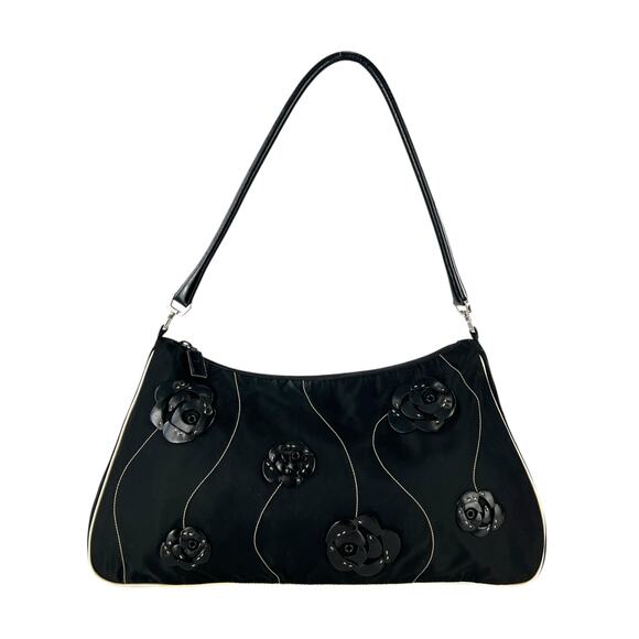 Prada Leather Flower Nylon Shoulder Bag - Picture 1 of 7